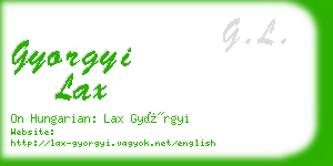 gyorgyi lax business card